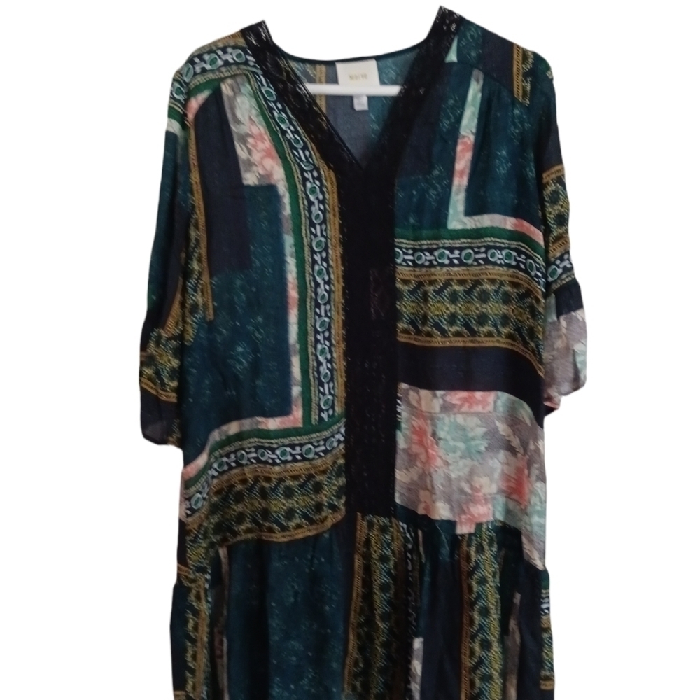 Maeve Multicolored Patchwork Shift - image 1